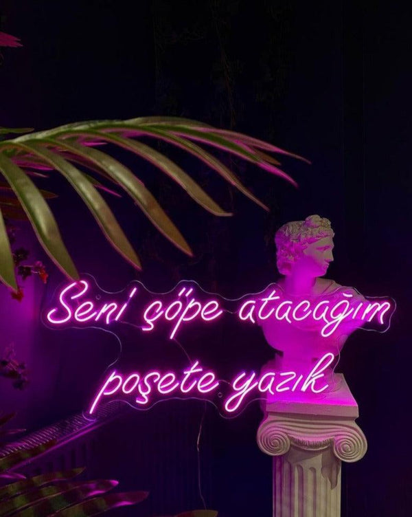Seni çöpe atacağım poşete yazık - Neon Tabela