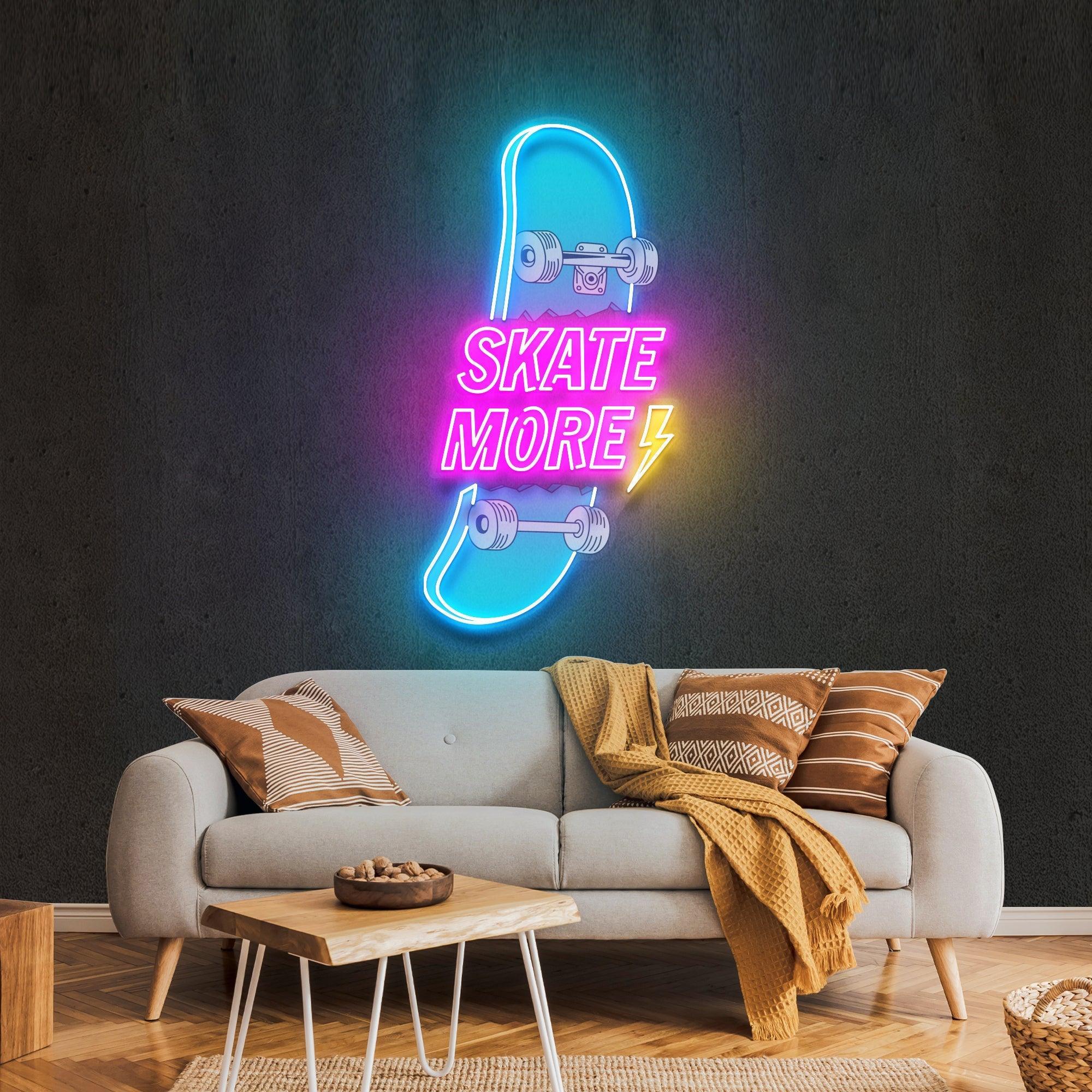 Skate More Artwork Led Neon Sign Light - Neonbir