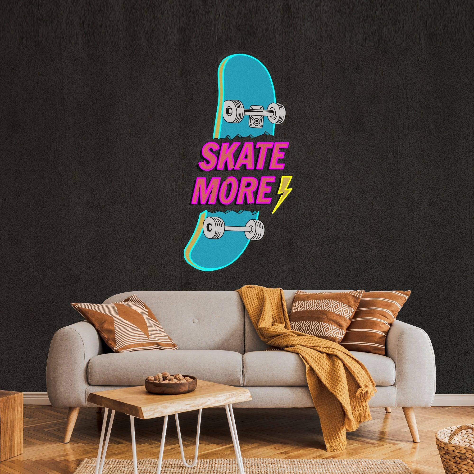 Skate More Artwork Led Neon Sign Light - Neonbir