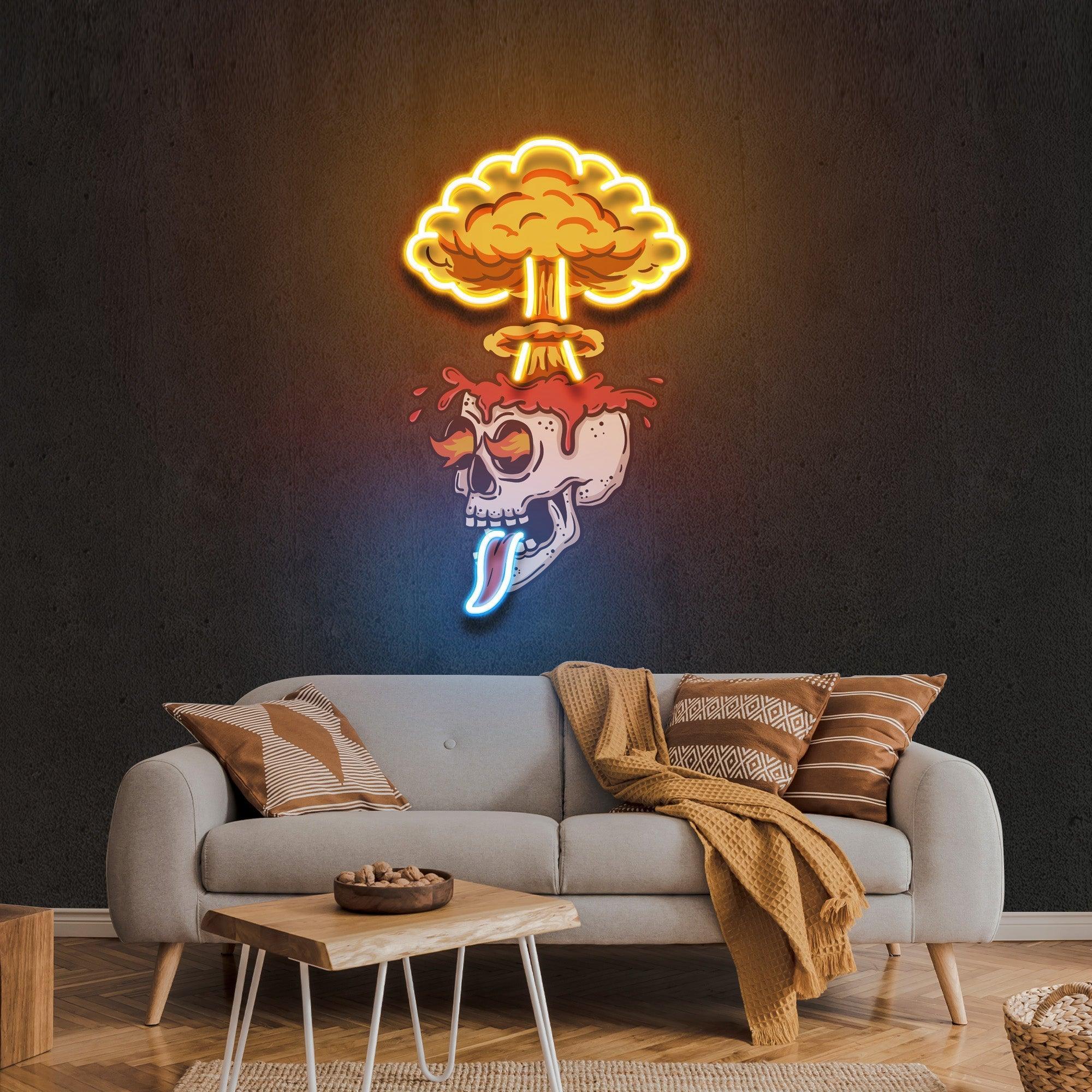 Skull Boom Art work Led Neon Sign Light, Custom Neon Sign, Home Decoration - Neonbir