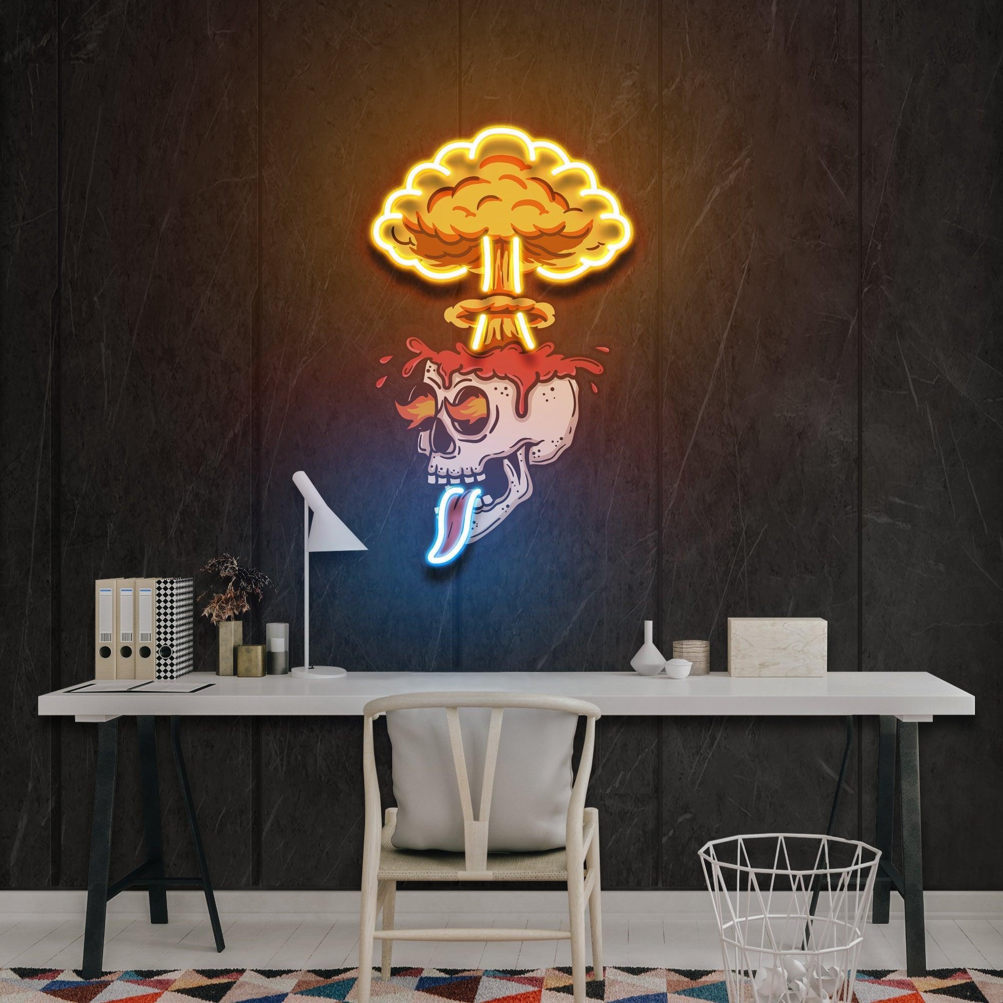 Skull Boom Art work Led Neon Sign Light, Custom Neon Sign, Home Decoration - Neonbir