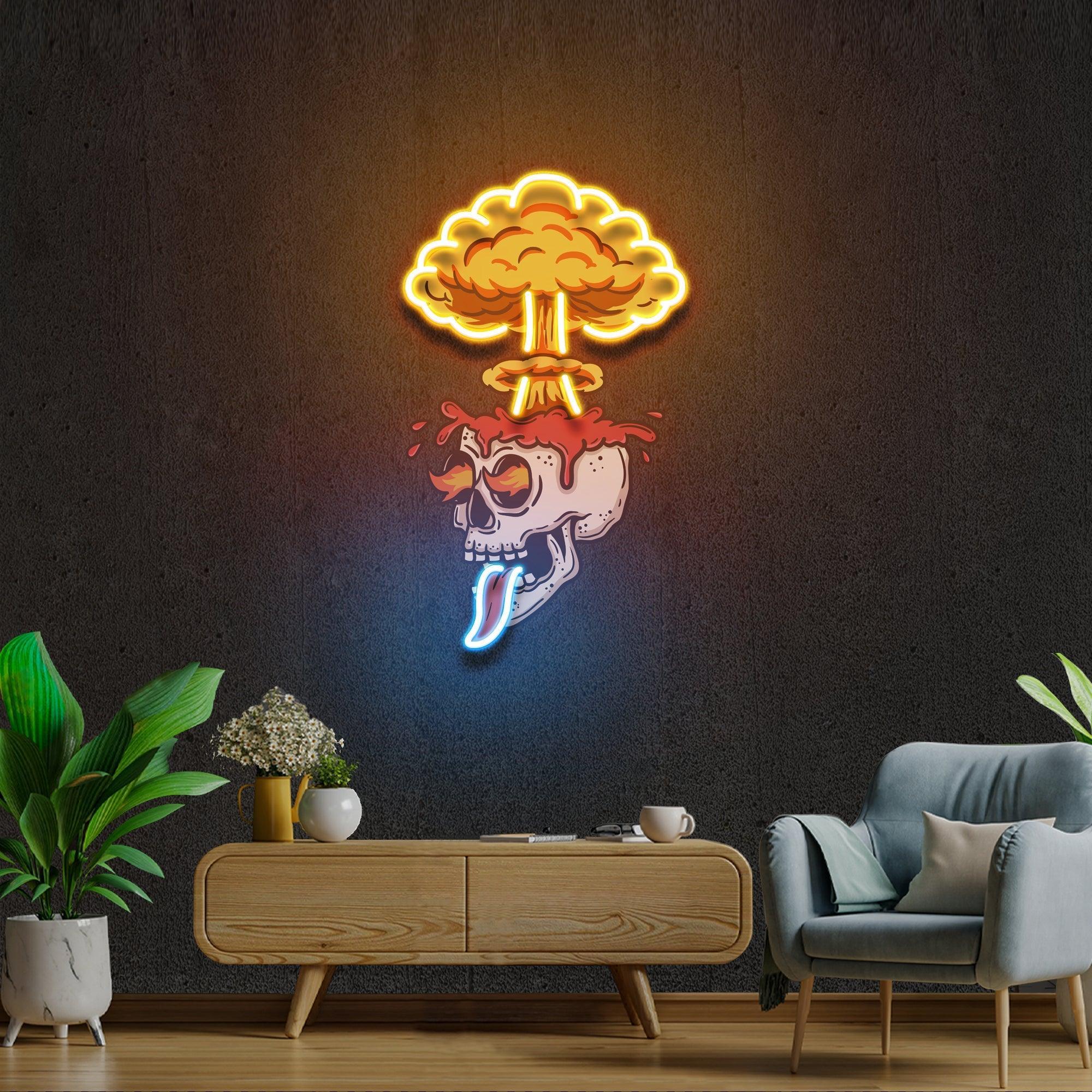 Skull Boom Art work Led Neon Sign Light, Custom Neon Sign, Home Decoration - Neonbir