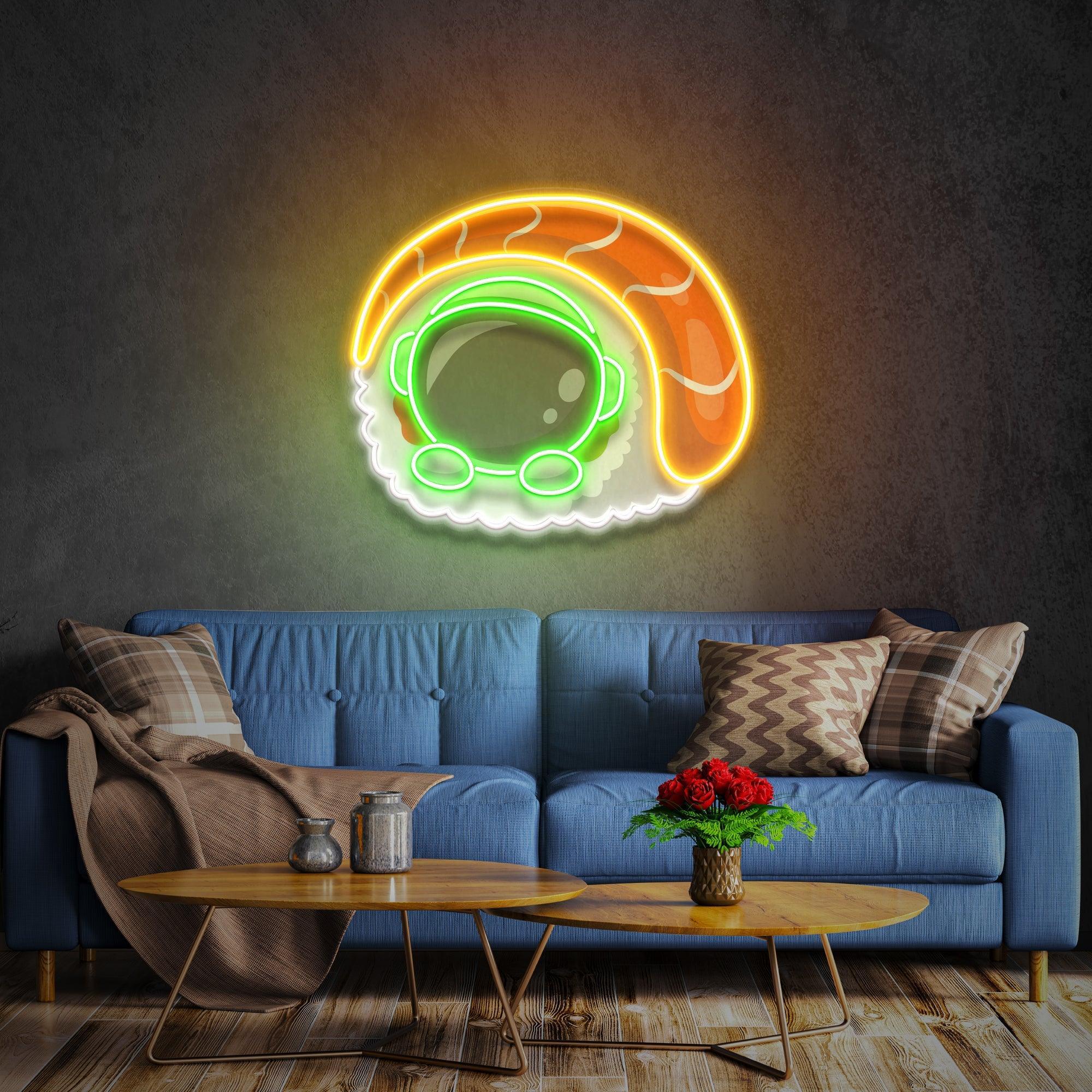 Sushi Astronaut Art work Led Neon Sign Light - Neonbir