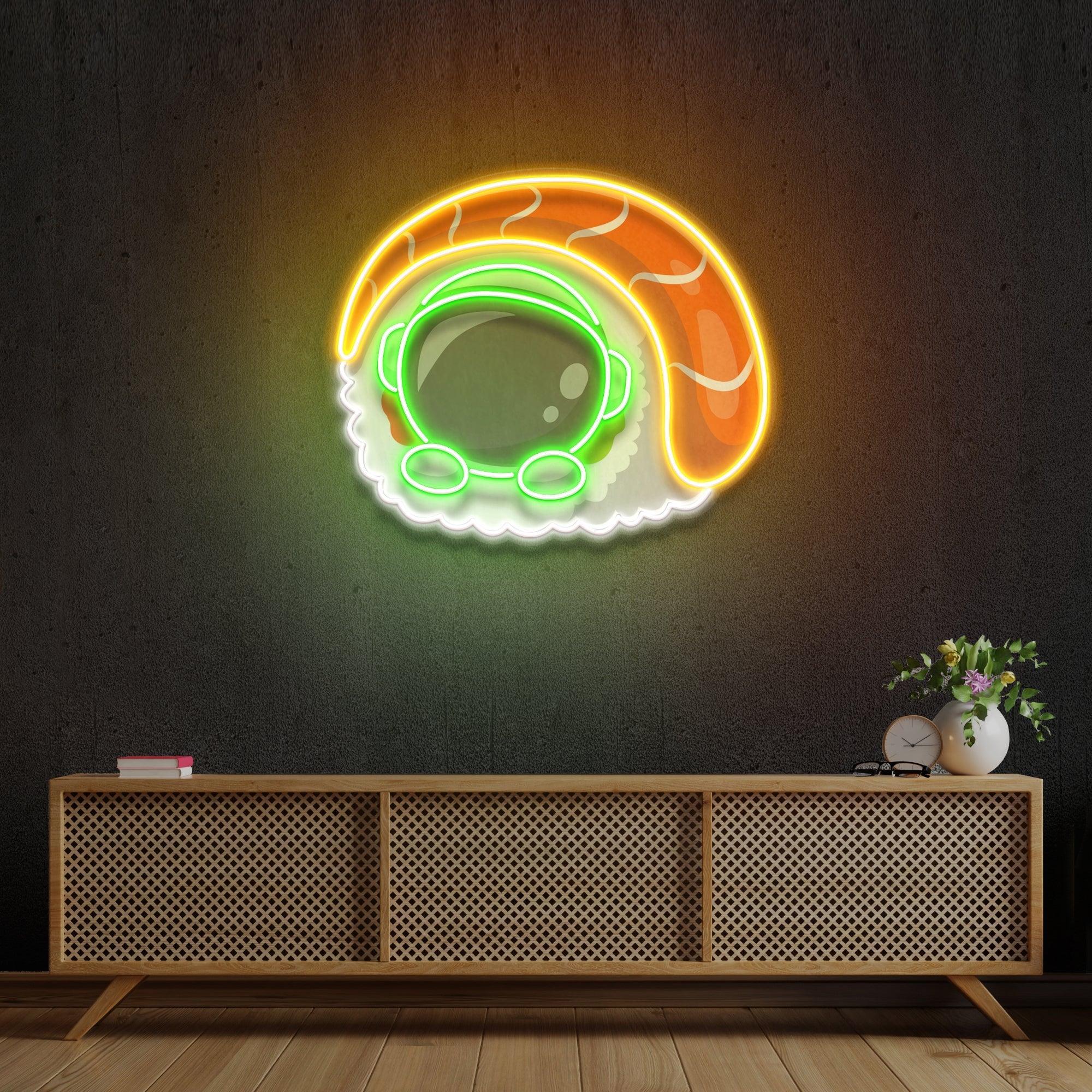 Sushi Astronaut Art work Led Neon Sign Light - Neonbir