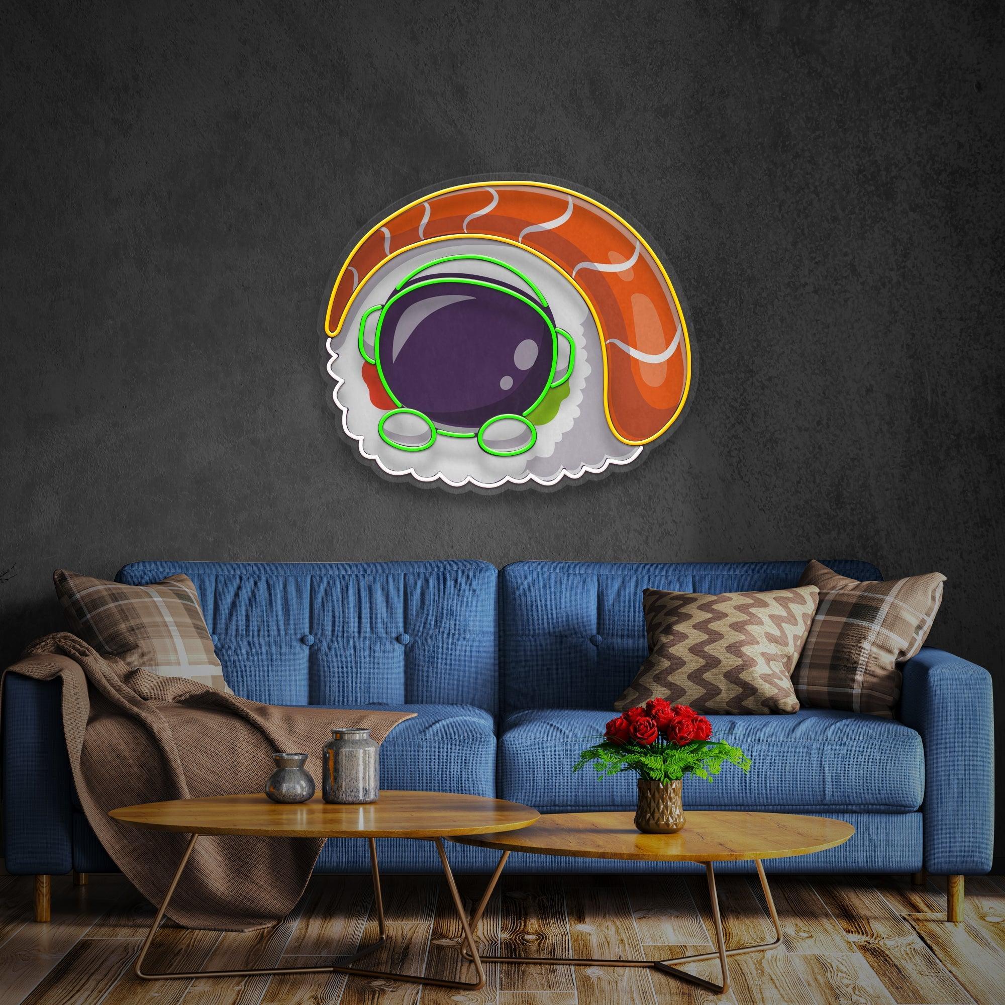 Sushi Astronaut Art work Led Neon Sign Light - Neonbir