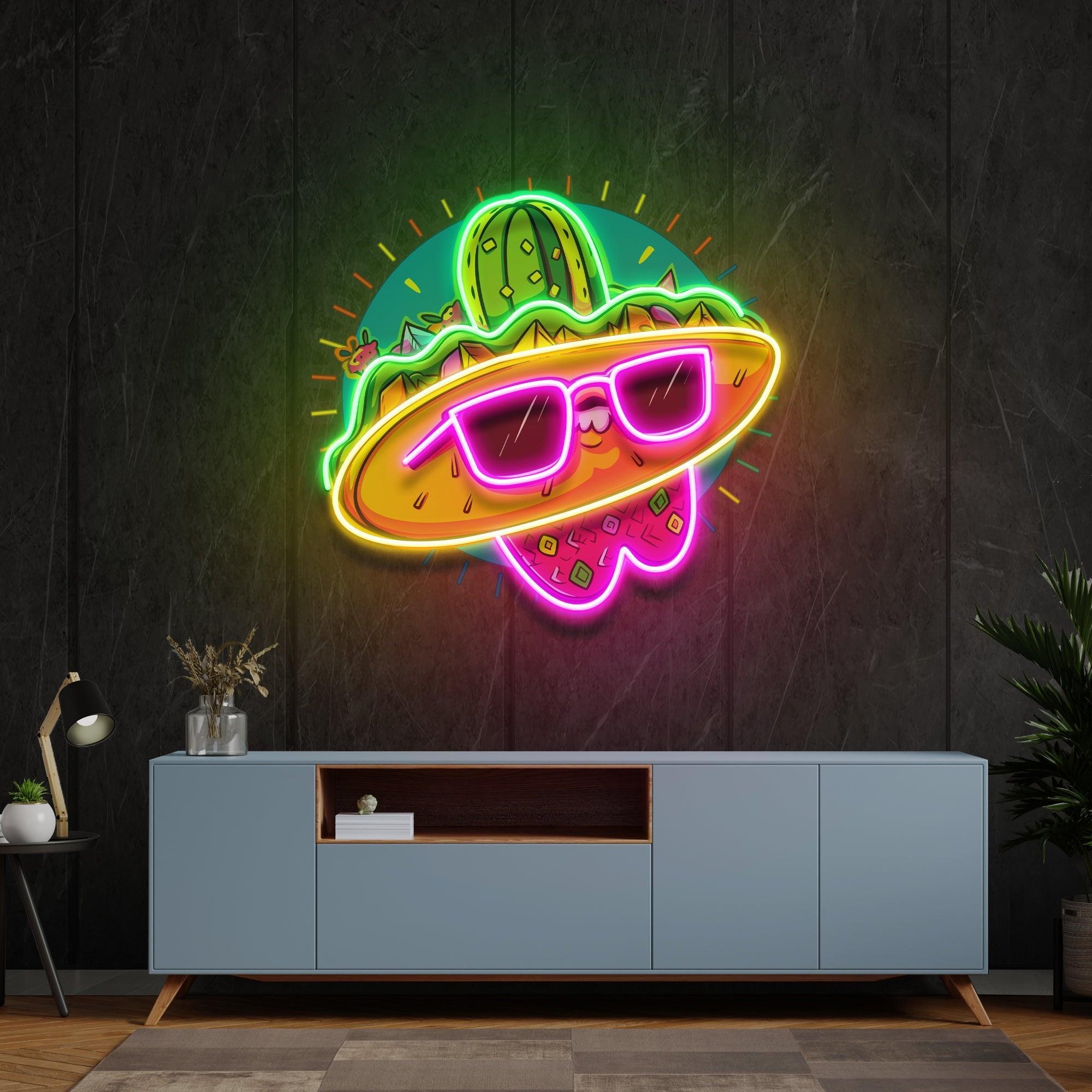 Taco Restaurant Decor Mexican Food Artwork Led Neon Sign Light - Neonbir