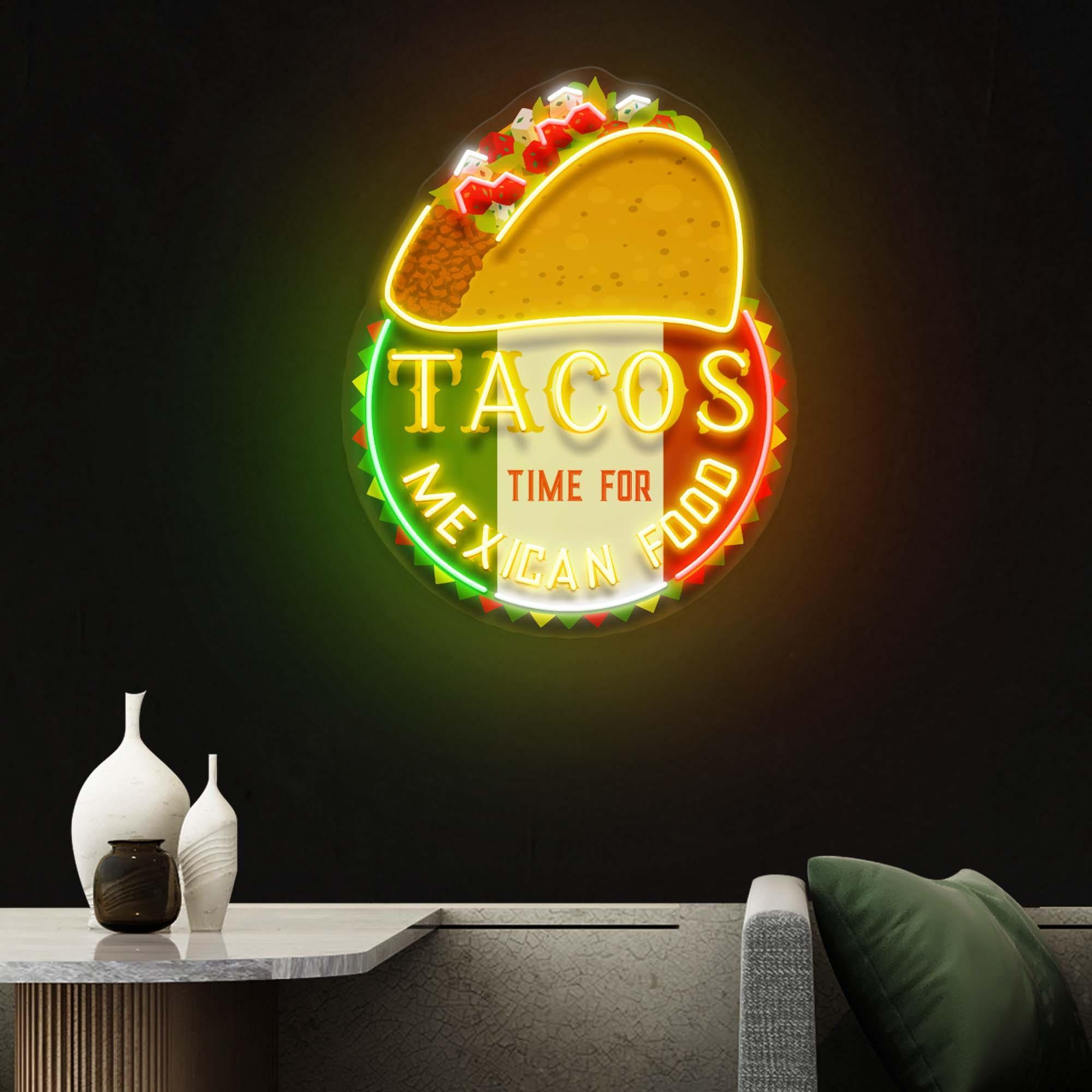 Custom Name Fast Food Of Tacos Mexican Food Led Neon Sign Light - Neonbir