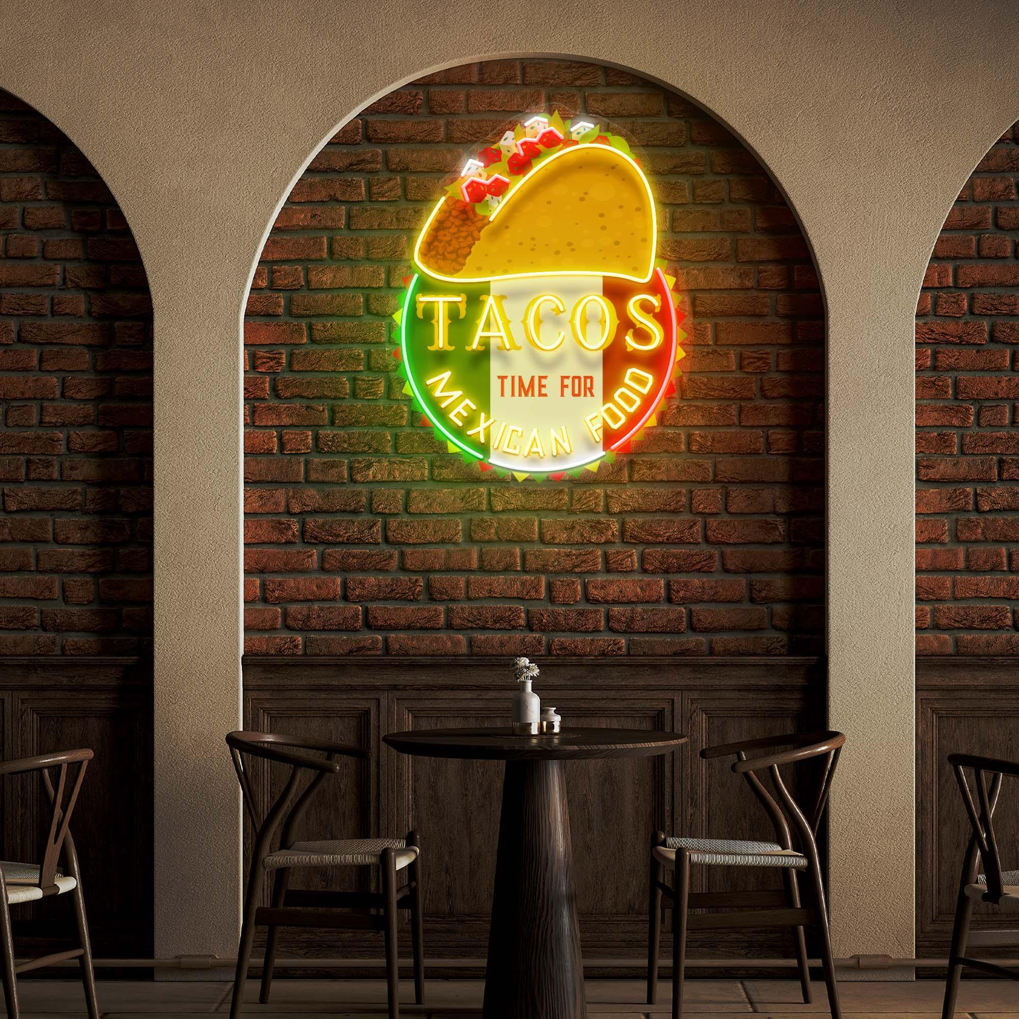 Custom Name Fast Food Of Tacos Mexican Food Led Neon Sign Light - Neonbir