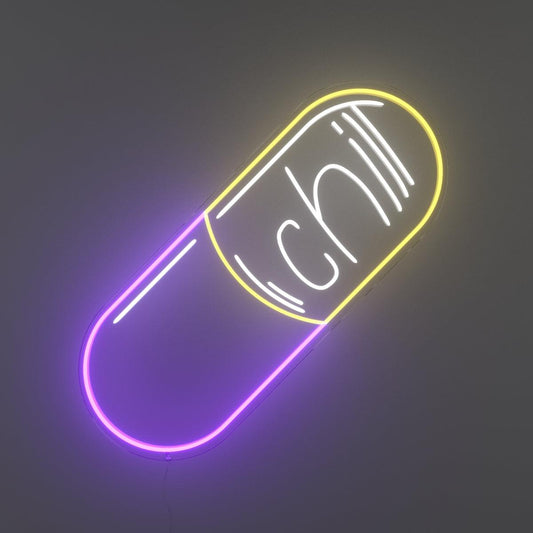 Take a Chill Pill by Kelly Dabbah - Neon Tabela - Neonbir