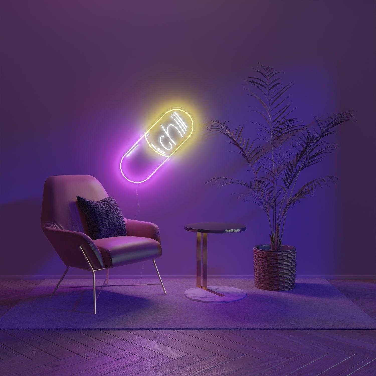 Take a Chill Pill by Kelly Dabbah - Neon Tabela - Neonbir