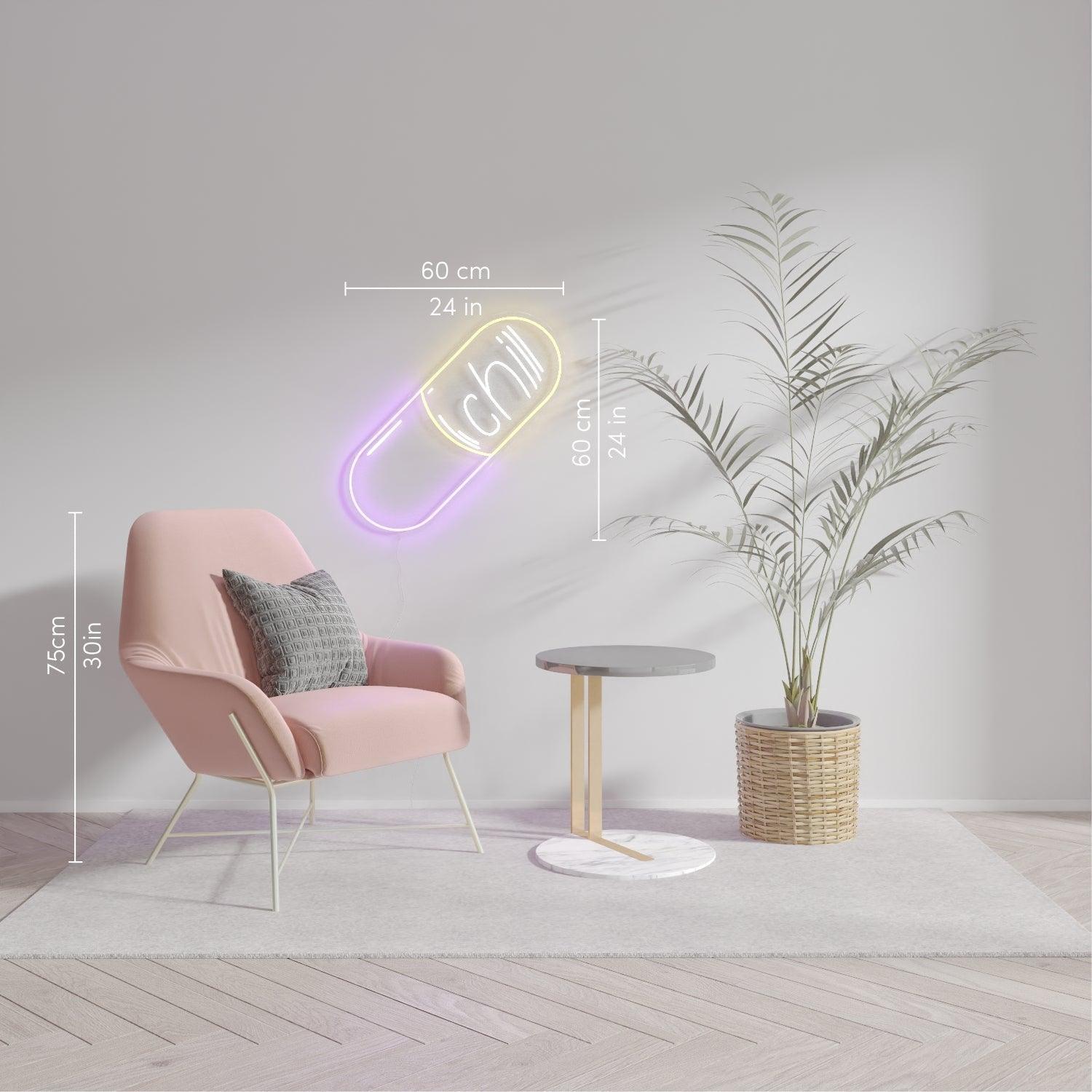 Take a Chill Pill by Kelly Dabbah - Neon Tabela - Neonbir