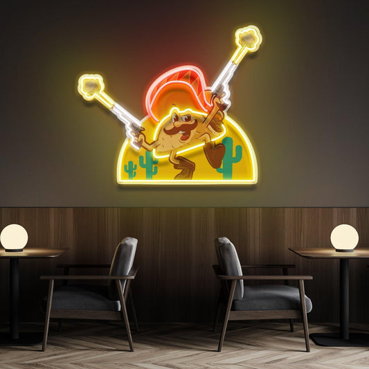 Tacos Logo Mexican Artwork Led Neon Sign Light - Neonbir