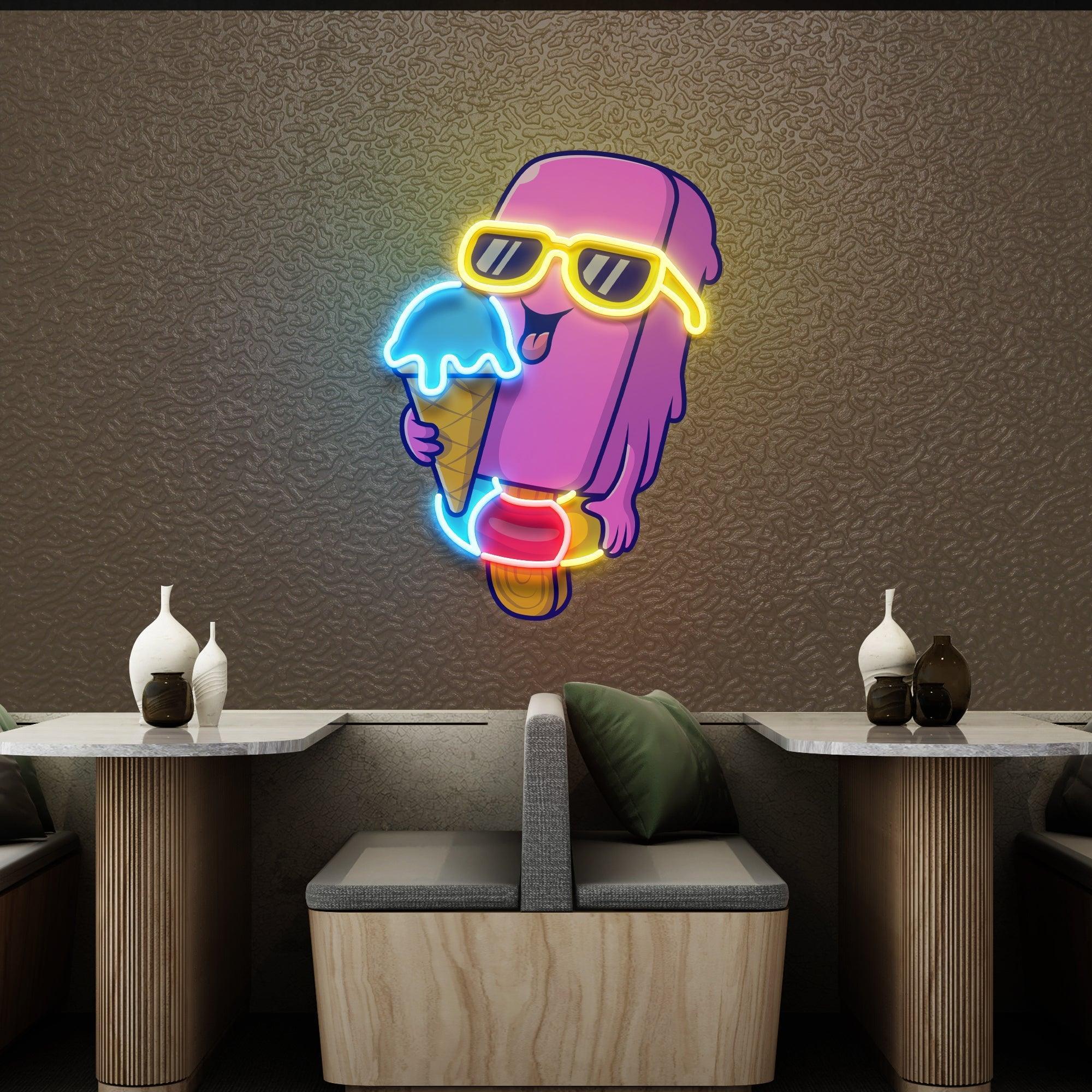 Sweet Summer Cute Ice Cream Artwork Led Neon Sign Light - Neonbir