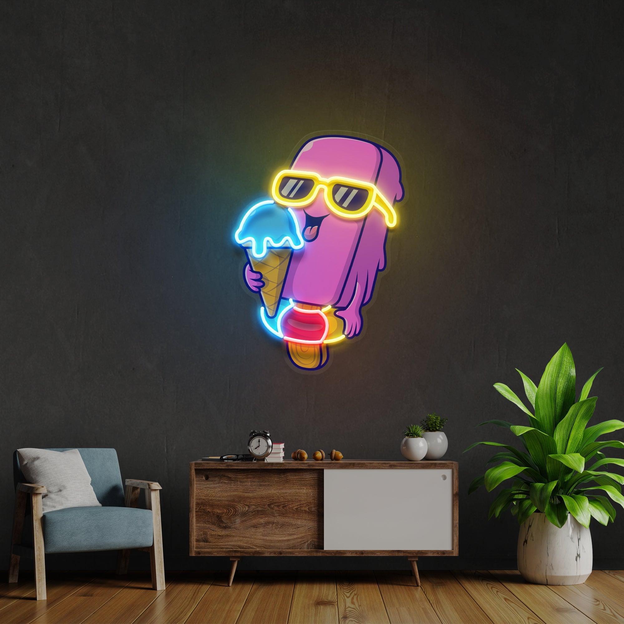 Sweet Summer Cute Ice Cream Artwork Led Neon Sign Light - Neonbir
