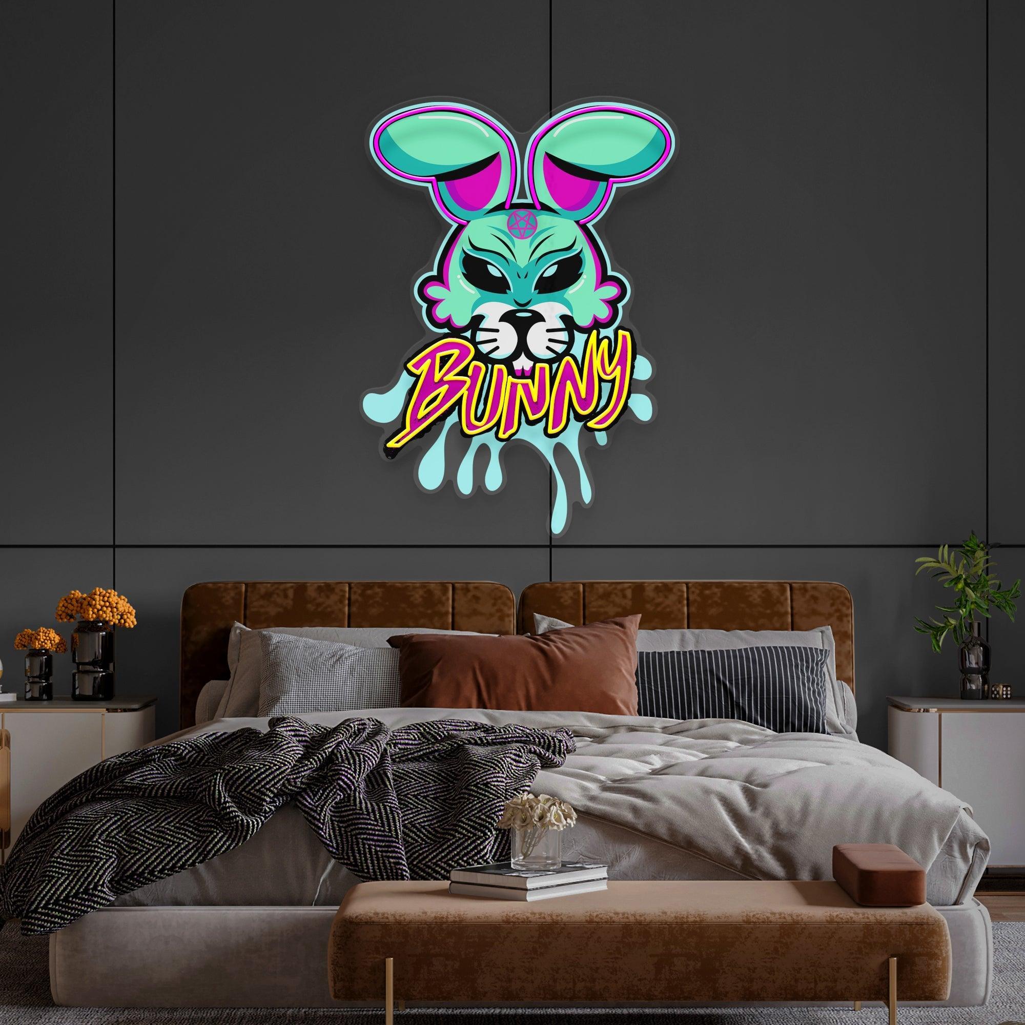Bunny Gangsta Artwork Led Neon Sign Light - Neonbir