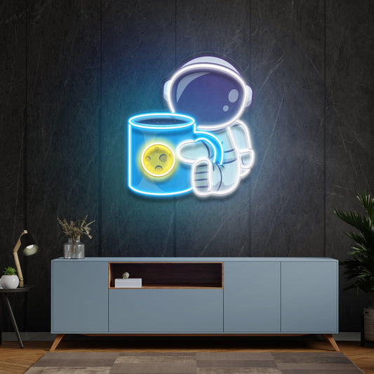 Tea Astronaut Art work Led Neon Sign Light - Neonbir