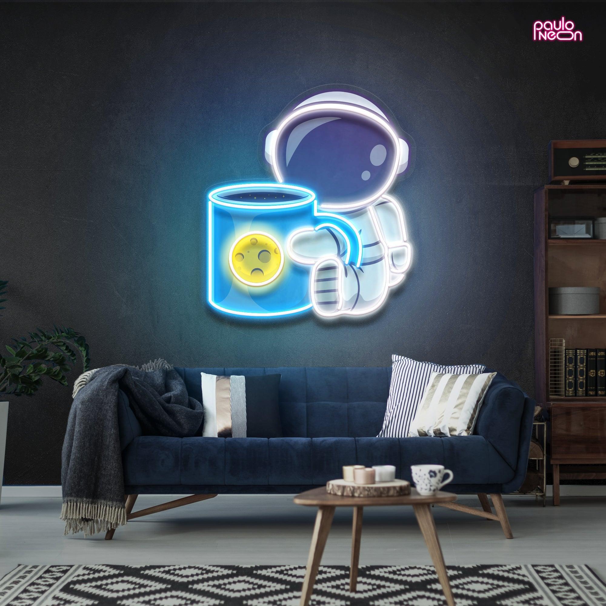 Tea Astronaut Art work Led Neon Sign Light - Neonbir