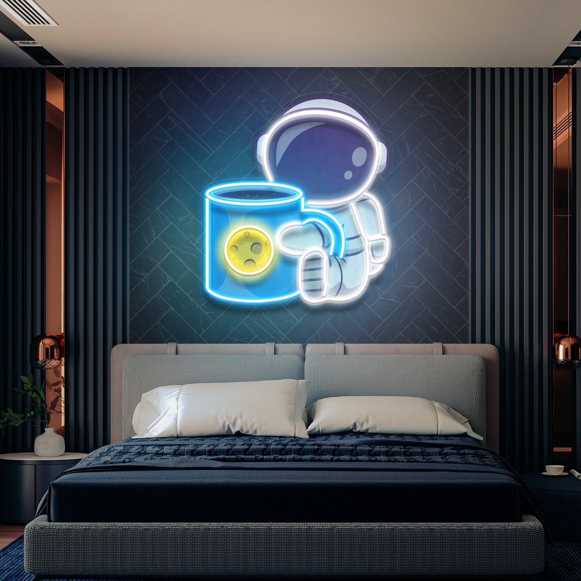 Tea Astronaut Art work Led Neon Sign Light - Neonbir