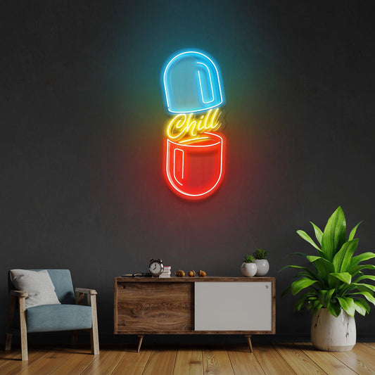 The Chill Pill Led Neon Acrylic Artwork Led Neon Sign Light - Neonbir