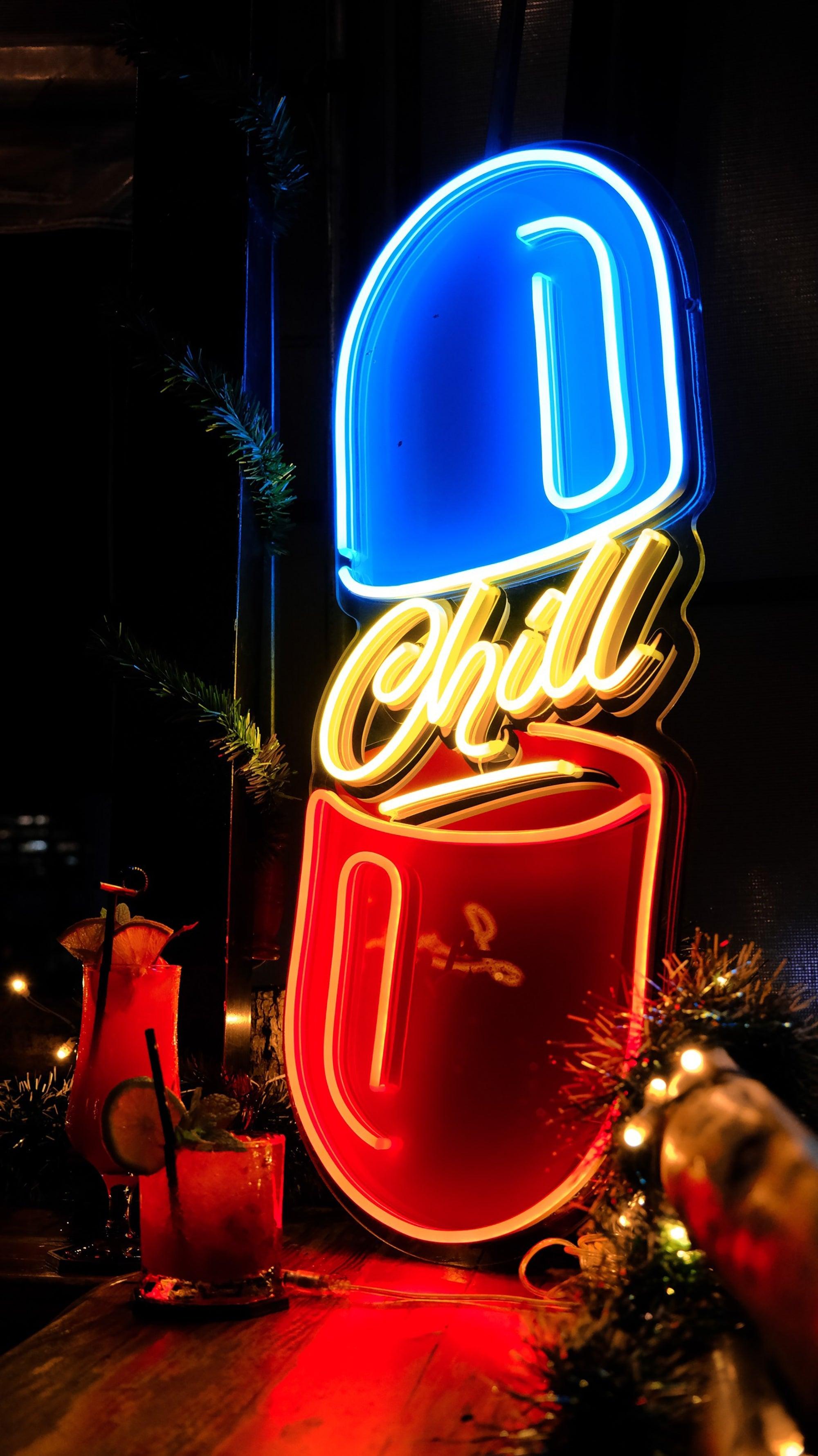 The Chill Pill Led Neon Acrylic Artwork Led Neon Sign Light - Neonbir