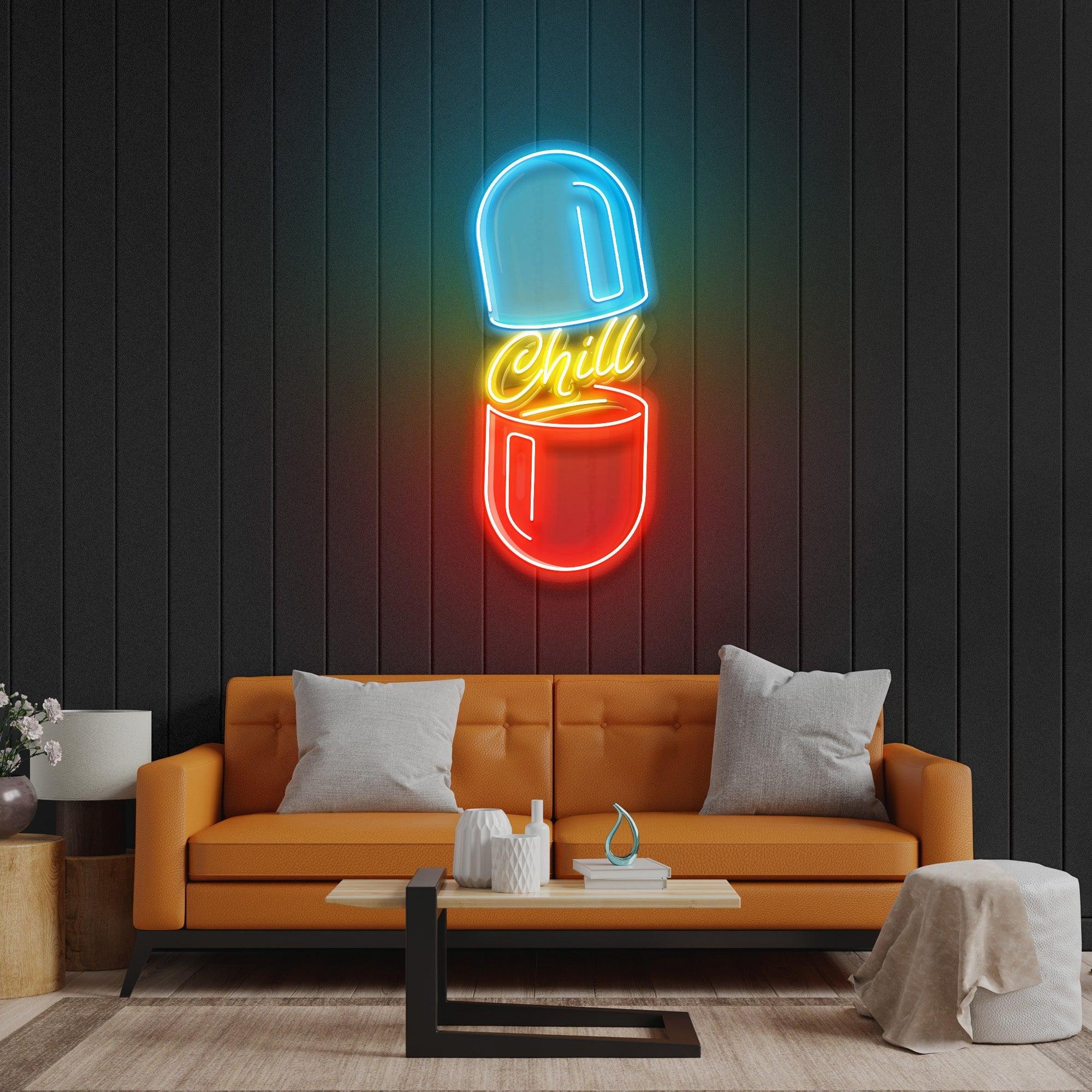 The Chill Pill Led Neon Acrylic Artwork Led Neon Sign Light - Neonbir