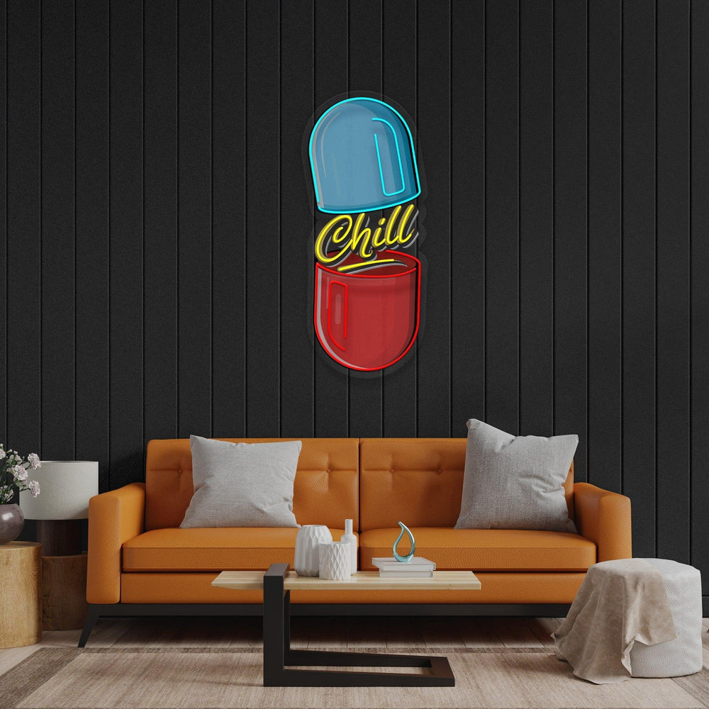 The Chill Pill Led Neon Acrylic Artwork Led Neon Sign Light - Neonbir