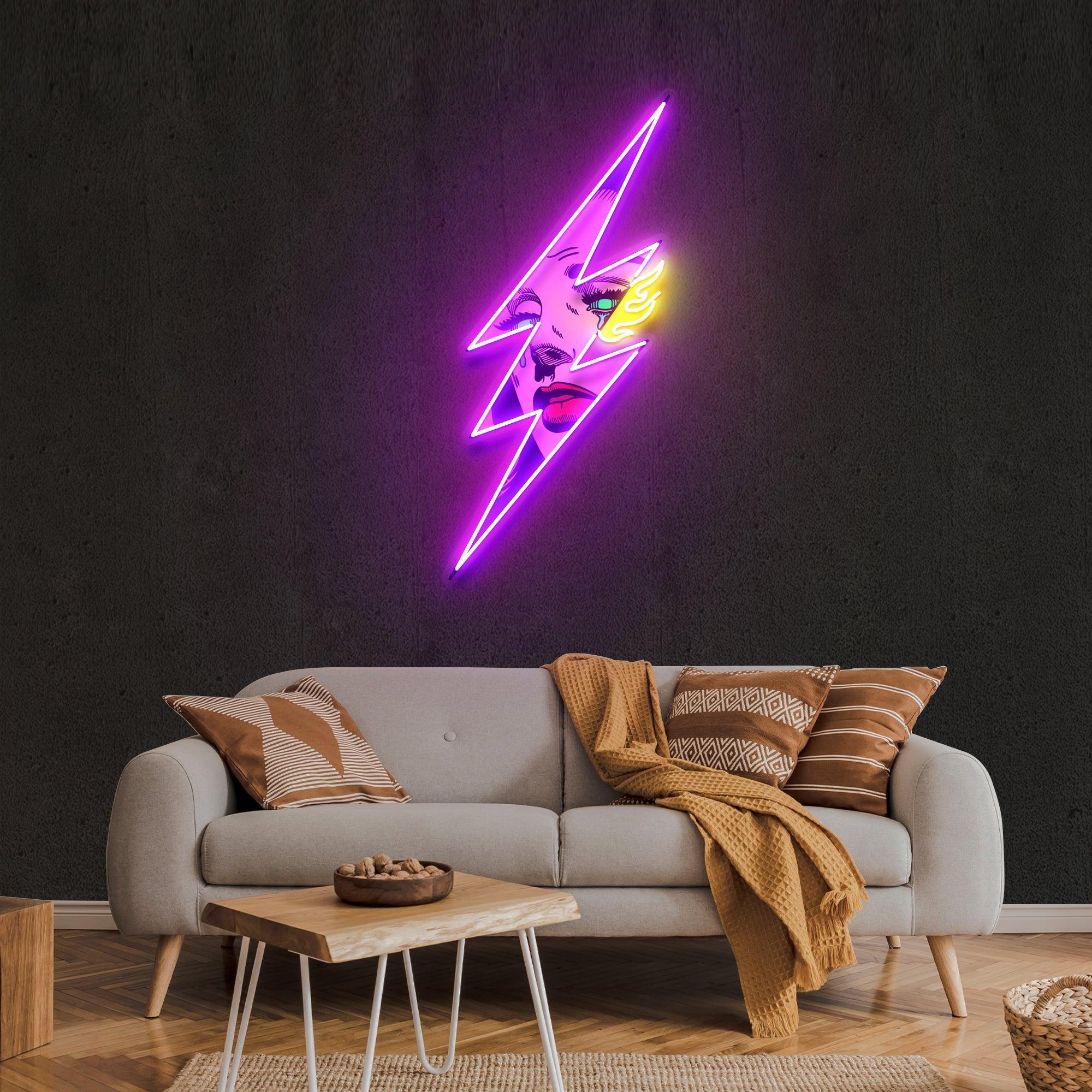 Thunder Girl Artwork Led Neon Sign Light - Neonbir