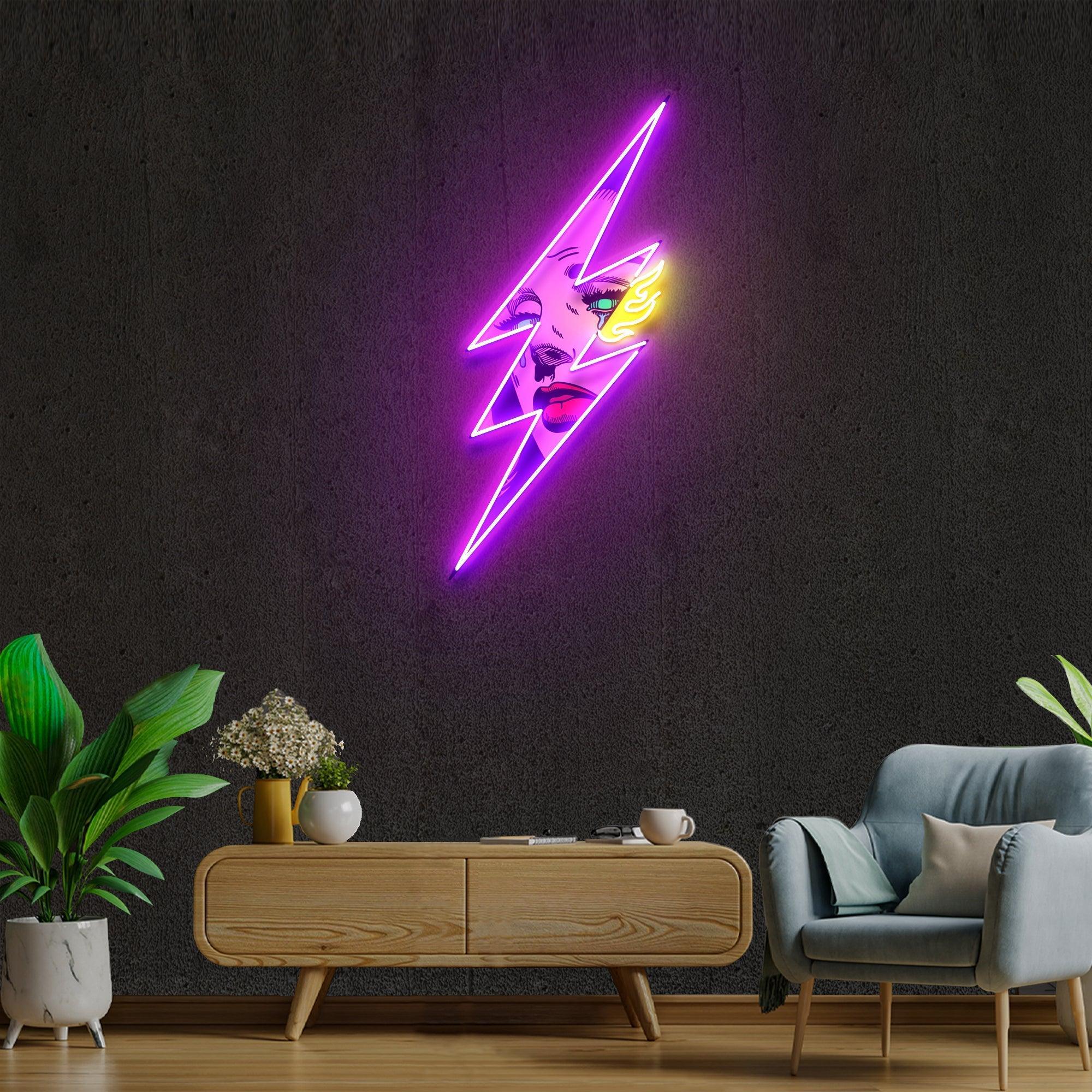 Thunder Girl Artwork Led Neon Sign Light - Neonbir