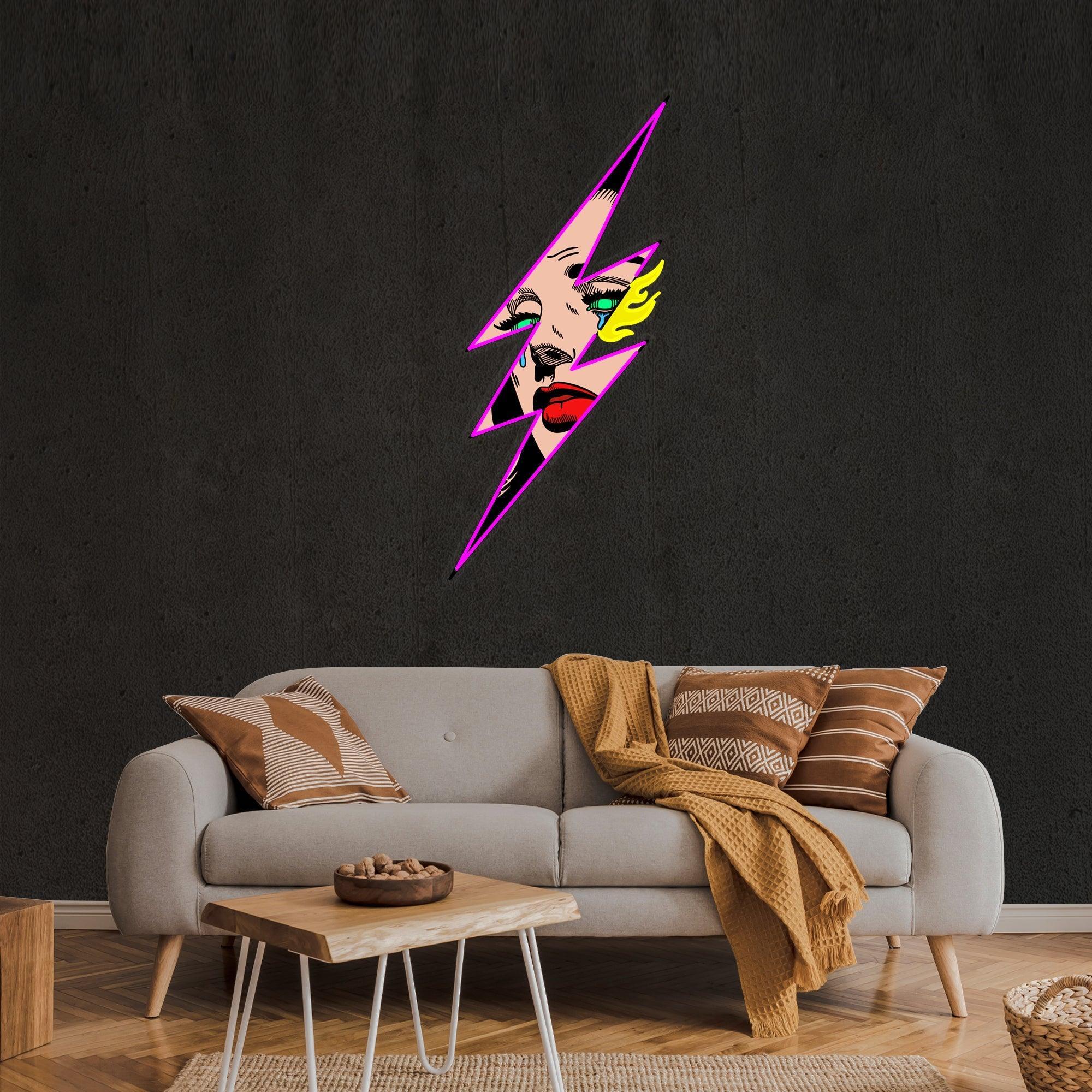 Thunder Girl Artwork Led Neon Sign Light - Neonbir