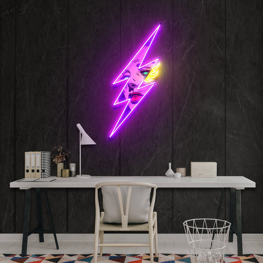 Thunder Girl Artwork Led Neon Sign Light - Neonbir