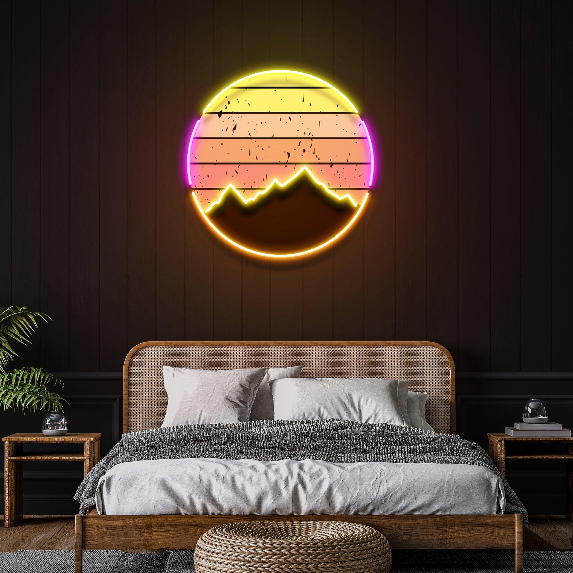 Abstract Vintage Sunrise Artwork Led Neon Sign Light - Neonbir