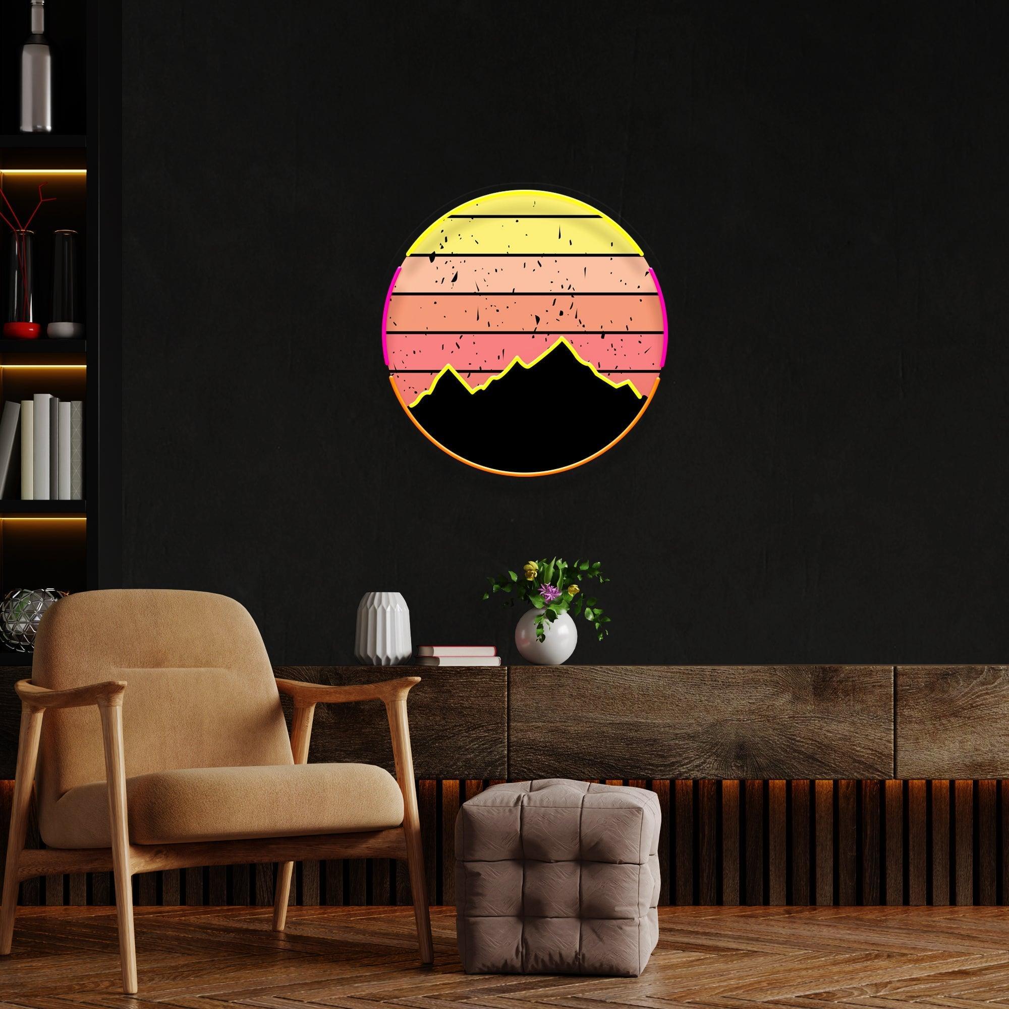 Abstract Vintage Sunrise Artwork Led Neon Sign Light - Neonbir