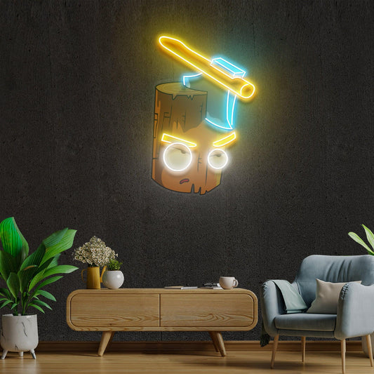 Wood And Ax Artwork Led Neon Sign Light - Neonbir