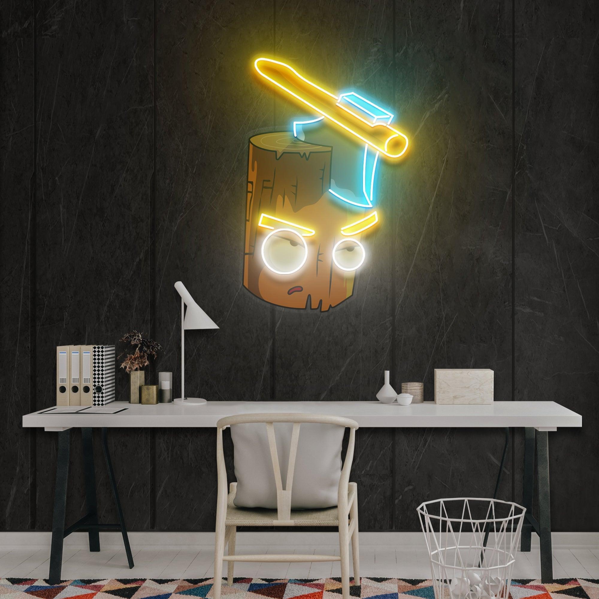 Wood And Ax Artwork Led Neon Sign Light - Neonbir