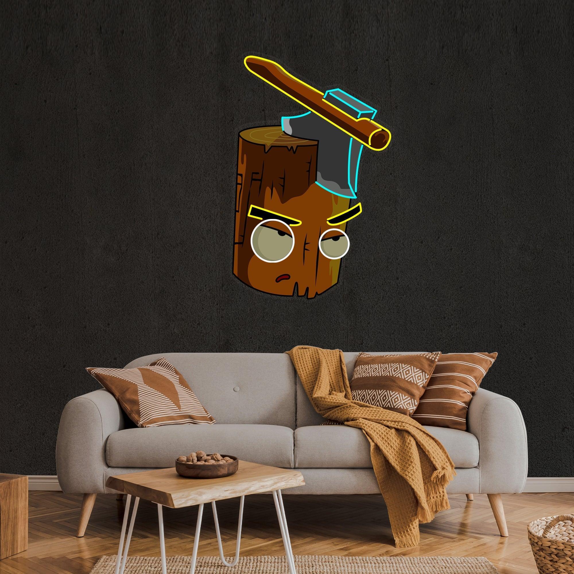 Wood And Ax Artwork Led Neon Sign Light - Neonbir
