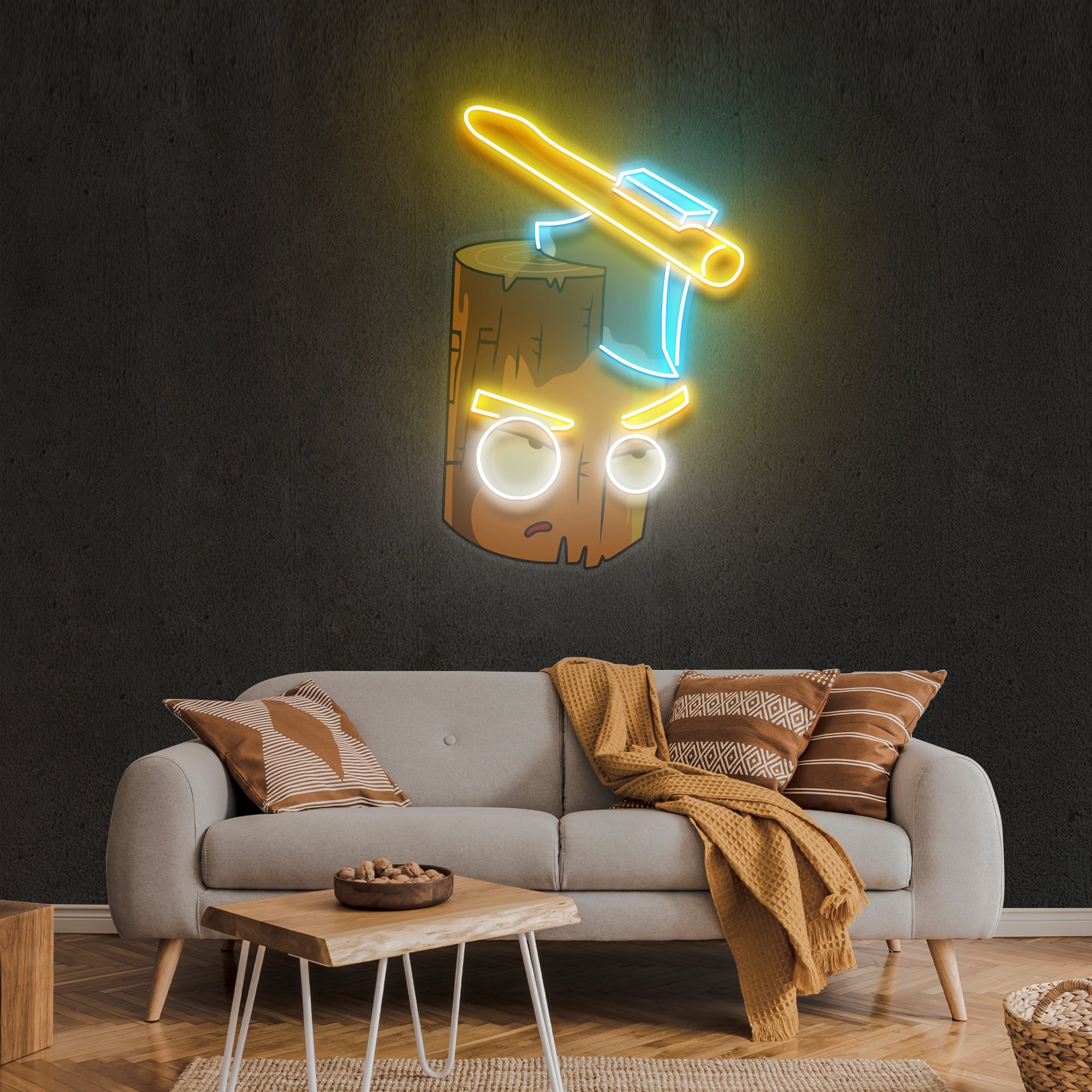 Wood And Ax Artwork Led Neon Sign Light - Neonbir