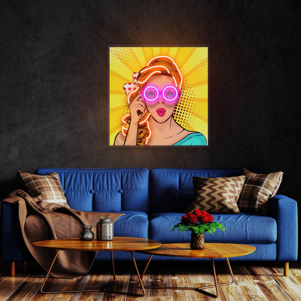 Wow Face Sexy Surprised Pop Art Led Neon Sign Light - Neonbir
