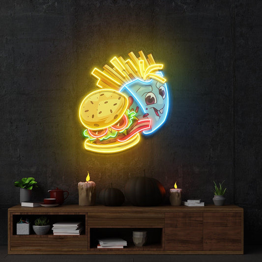 Food Monster Artwork Led Neon Sign Light - Neonbir