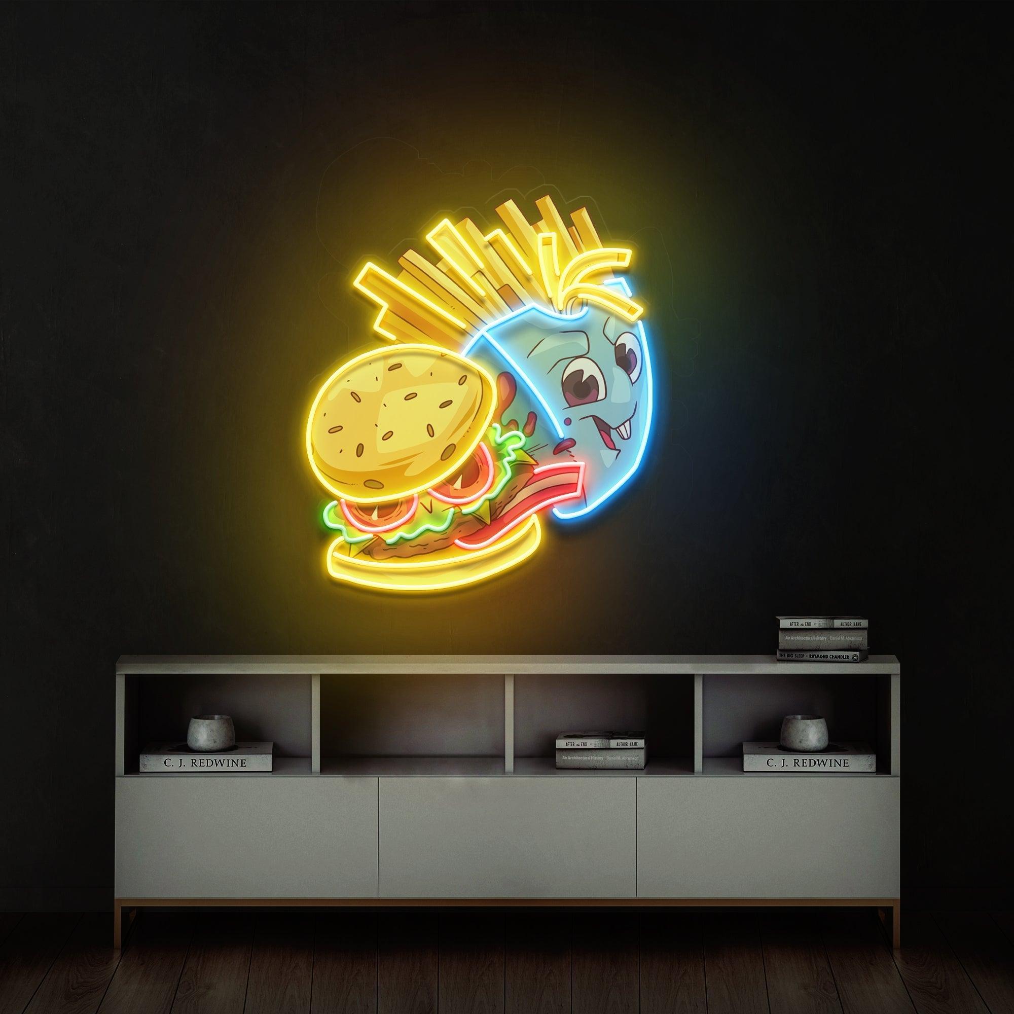 Food Monster Artwork Led Neon Sign Light - Neonbir