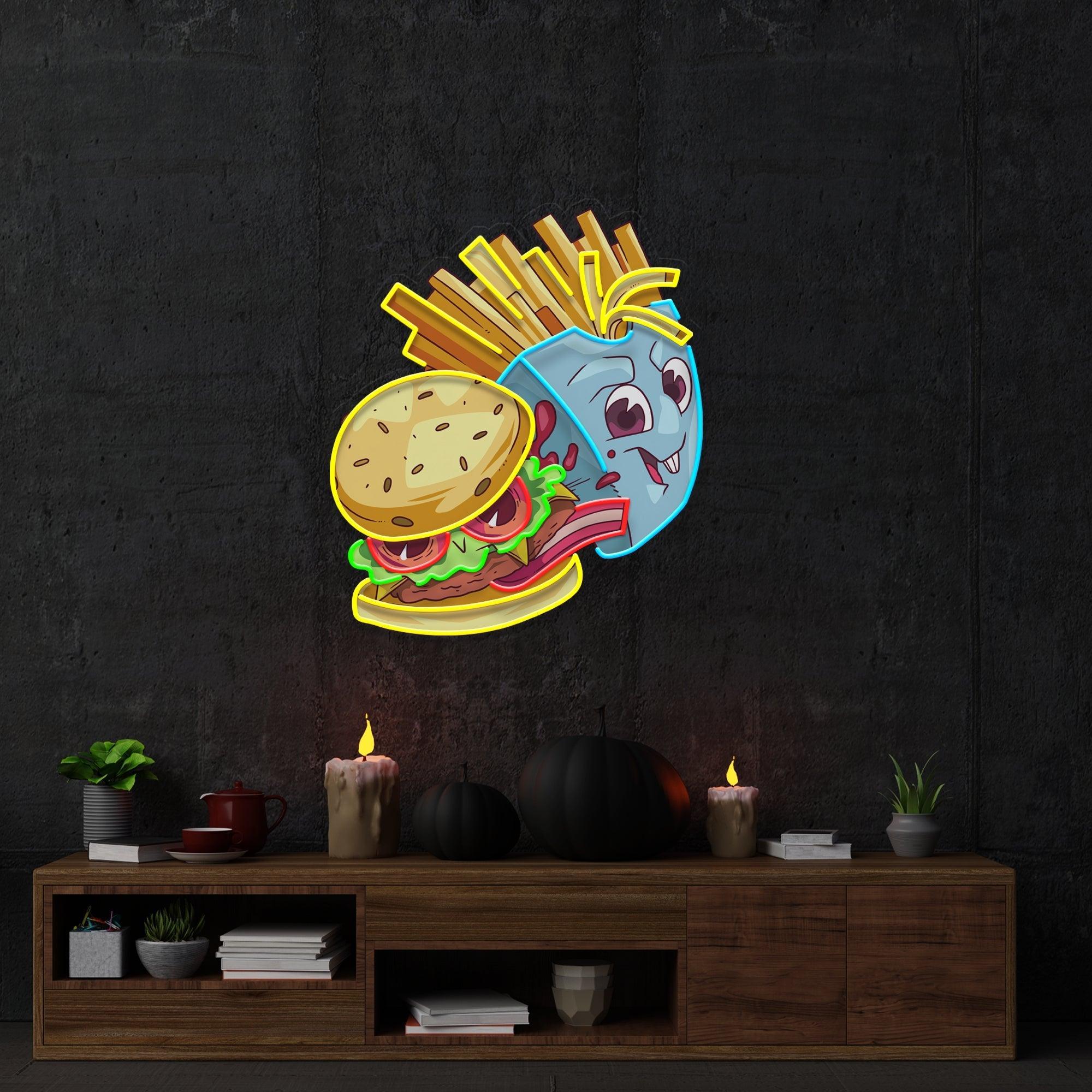 Food Monster Artwork Led Neon Sign Light - Neonbir