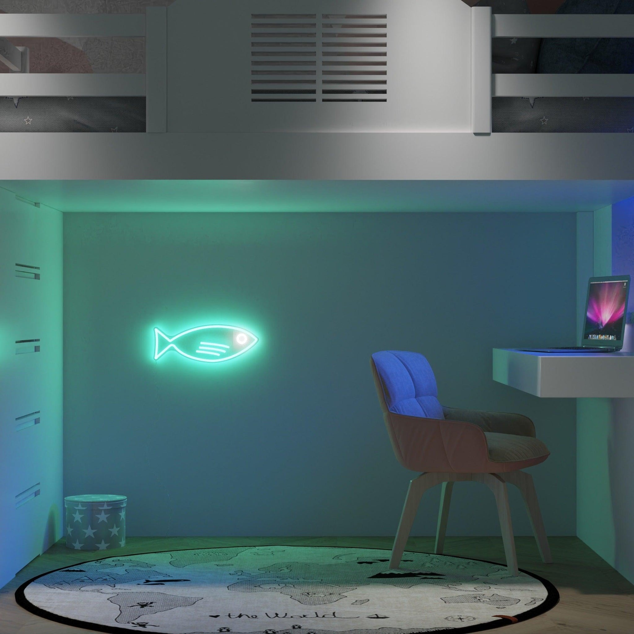 Fishy Friend Teal - Neon Tabela - Neonbir