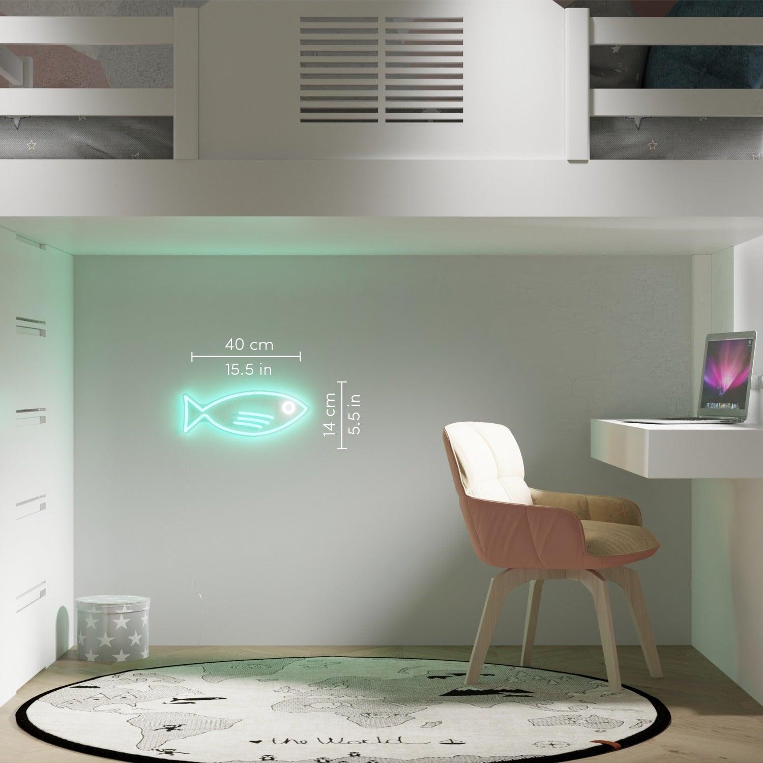 Fishy Friend Teal - Neon Tabela - Neonbir