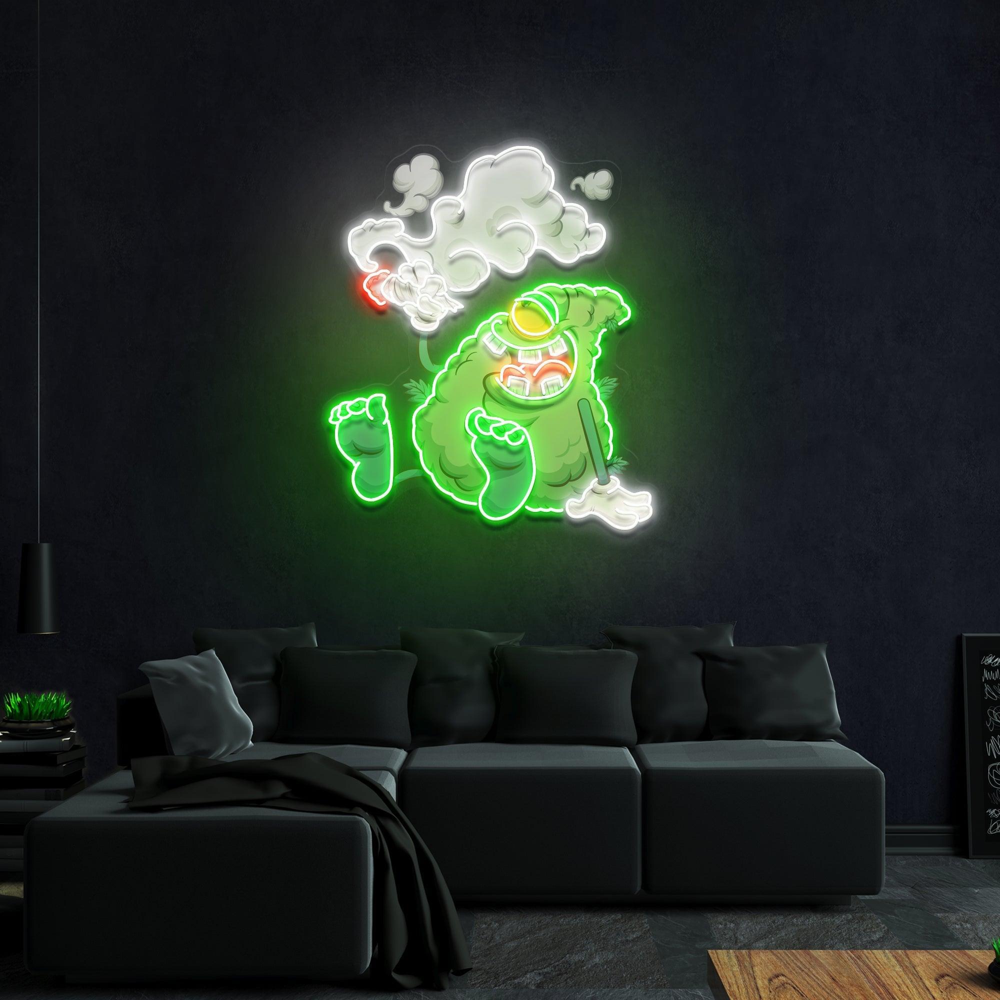 Weed Bud Cartoon Artwork Led Neon Sign Light - Neonbir