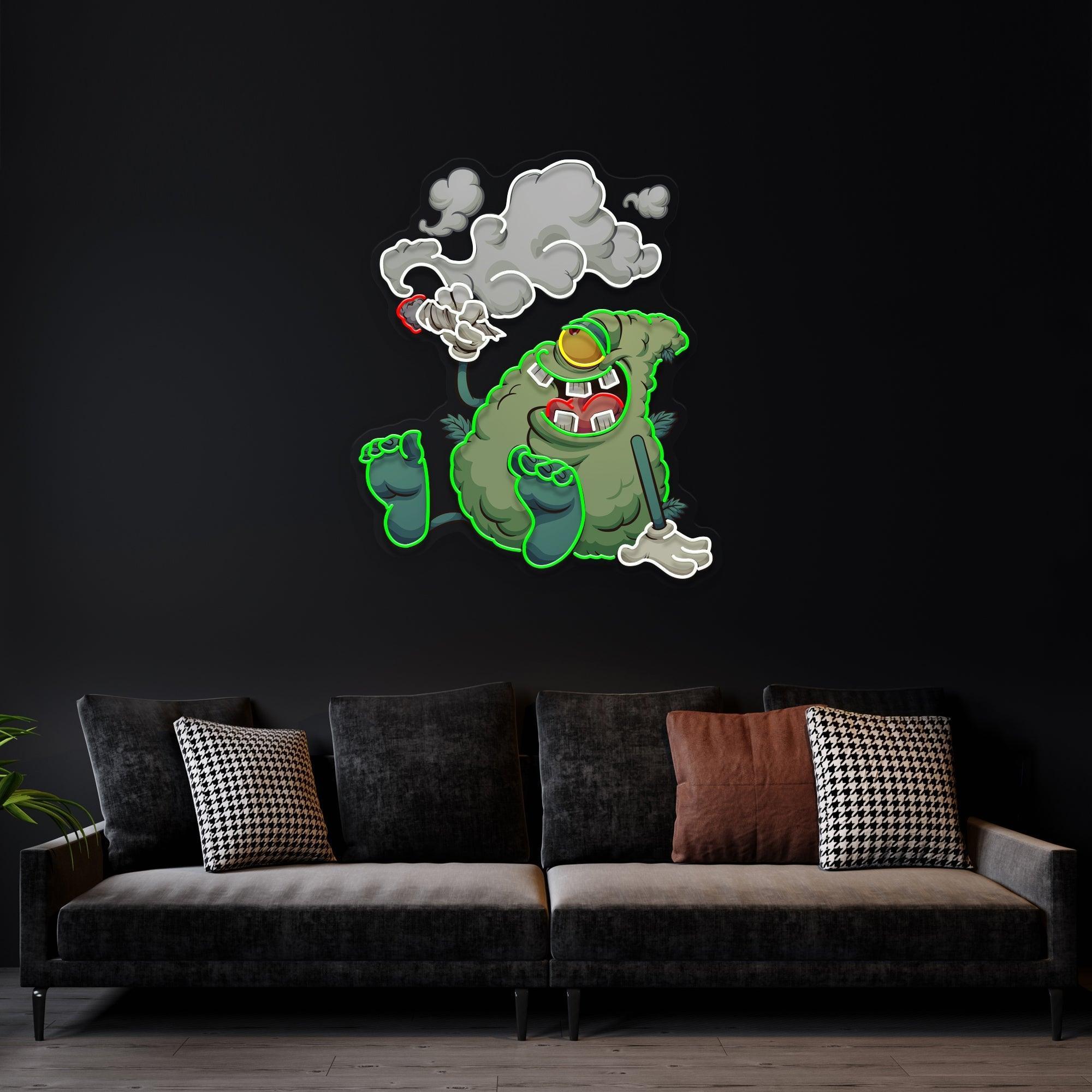 Weed Bud Cartoon Artwork Led Neon Sign Light - Neonbir