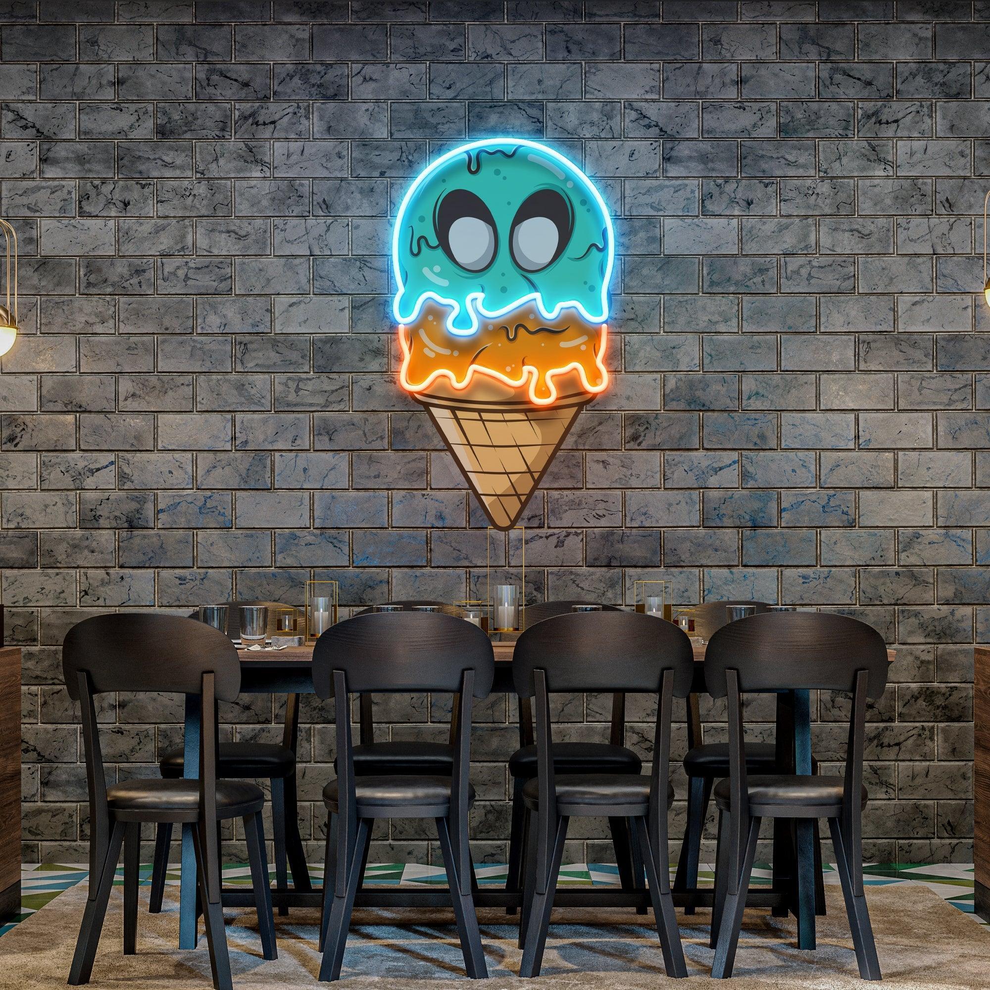Ice Cream Zombie Isolated Artwork Led Neon Sign Light - Neonbir