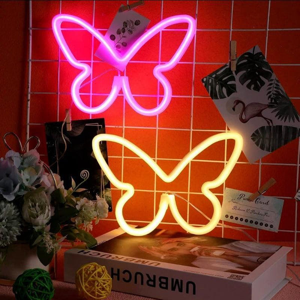 Kelebek Figürü Neon Dekor